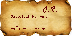 Gallotsik Norbert névjegykártya